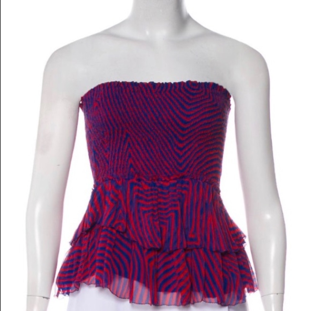 Isabel Marant Etoile Silk Strapless Top, Size Med